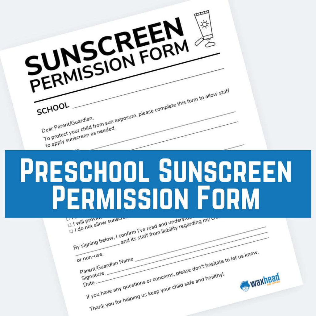 Preschool Sunscreen Permission Form