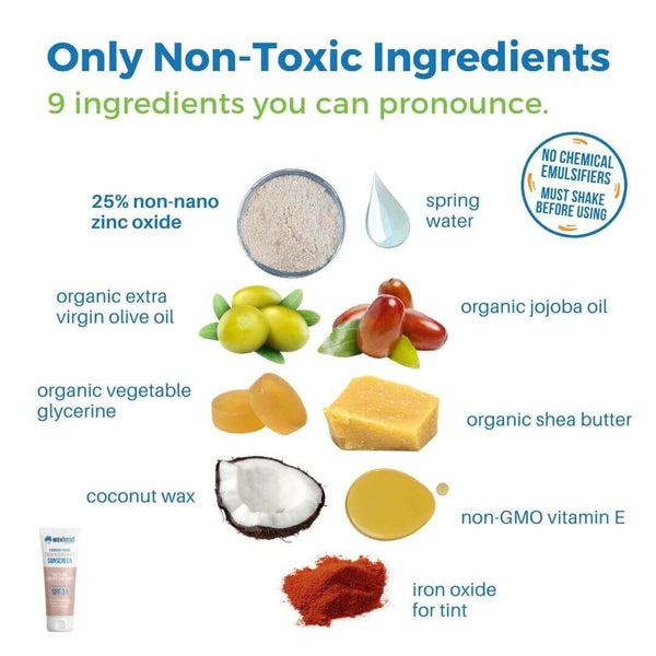 Mineral Tinted Sunscreen for Face, Iron Oxide Sunscreen Zinc