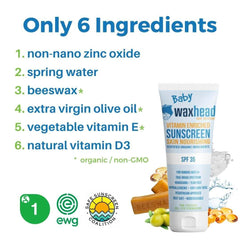 Baby Sunscreen with Zinc Oxide All Natural Sunscreen Lotion Waxhead Zinc Oxide Sunscreen Reef Safe Sunscreen Zinc Sunscreen