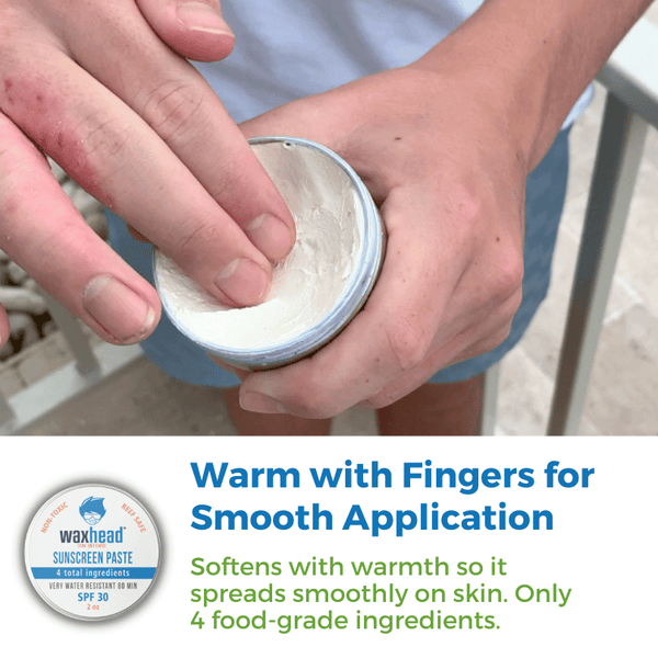 Zinc Oxide Sunscreen Paste applied with fingers for smooth application and effective skin coverage.
