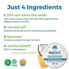 Natural Sunscreen Surfer Sunscreen Waxhead Zinc Oxide Sunscreen Reef Safe Sunscreen Zinc Sunscreen