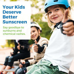 Bulk Sunscreen Gallon for preschools and camps, happy kids promoting sun protection and skin safety.