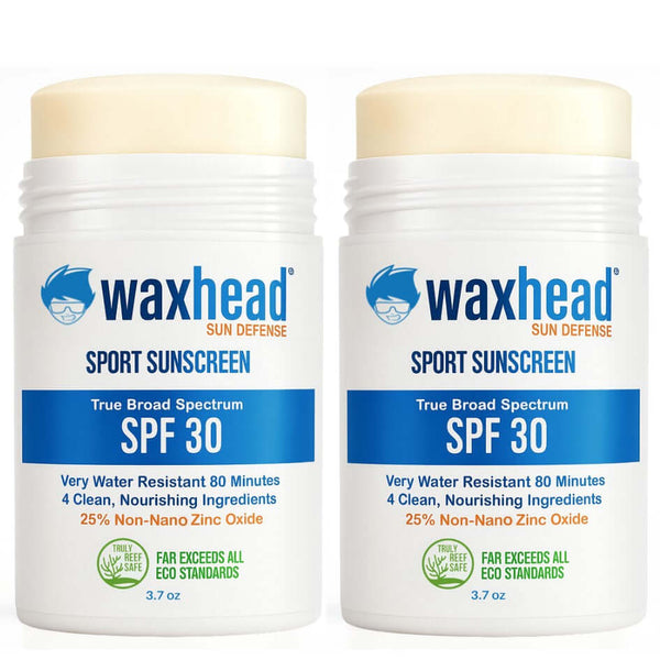 Reef Safe Zinc Sunscreen Stick by Waxhead, 3.7oz, sport sunscreen, SPF 30, very water resistant, non-nano zinc oxide.