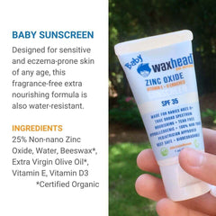 Waxhead Starter Kit Baby Sunscreen tube, SPF 35, designed for sensitive skin, eco-friendly and nourishing formula.