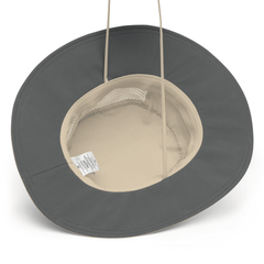 Close-up of Omni-Wick™ sweatband and mesh side panels on tan packable hat