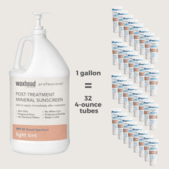 Post Treatment Tinted Mineral Sunscreen in a gallon container, equivalent to 32 four-ounce tubes, SPF 31.