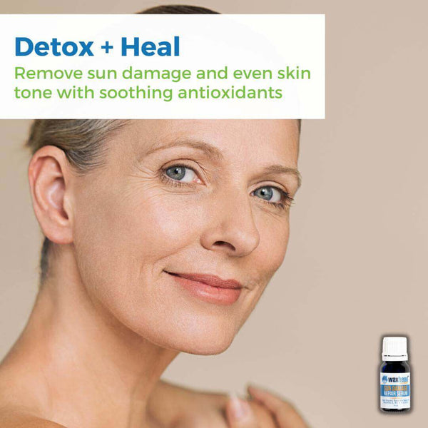 Organic Rosehip Seed Oil Serum for sun-damaged skin with soothing antioxidants and radiant glow.