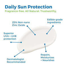 Bulk Sunscreen Gallon featuring 25% Non-nano Zinc Oxide for daily sun protection, all natural and fragrance-free.