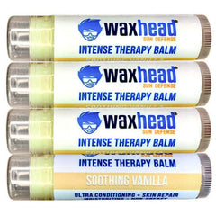 Vanilla Healing Lip Balm tubes from Waxhead for intense lip therapy and skin repair.