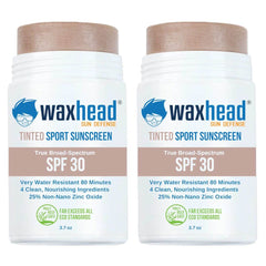 Tinted Zinc Sunscreen Stick for Face in two-pack, featuring SPF 30 and water-resistant formula.