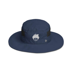 Wide Brim Sun Hat | Breathable Navy Booney Hat Columbia Booney Hat with Waxhead logo – wide brim UPF 50 sun hat for men