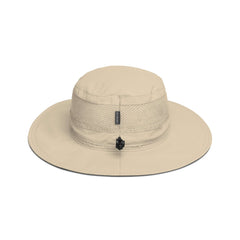 Tan Columbia Booney Hat with Waxhead logo – UPF 50 wide brim sun hat for men  
