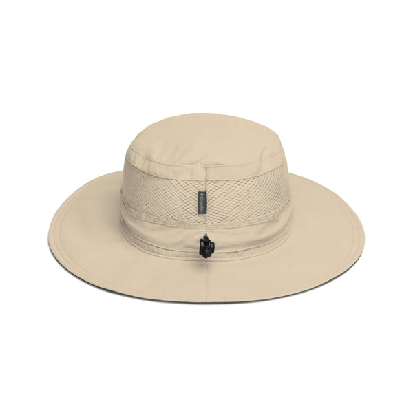 Tan Columbia Booney Hat with Waxhead logo – UPF 50 wide brim sun hat for men  