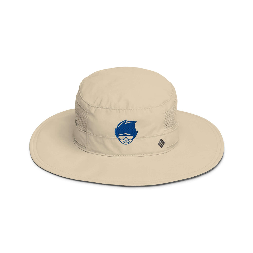 Tan wide brim hat ideal for gardening, boating, or hot summer adventures Top-down view of tan breathable sun hat with moisture-wicking mesh vents