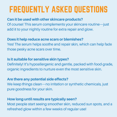 Frequently Asked Questions about Organic Rosehip Seed Oil Serum for sun-damaged skin repair.