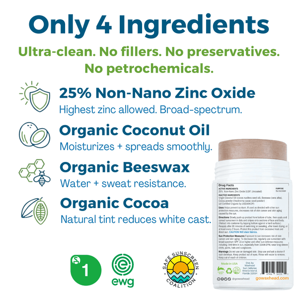 tinted zinc oxide sunscreen stick
