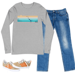 Waxhead Salt Marsh Graphic Long Sleeve T Shirt - Low Country Cotton Tee Shirts - Men, Women, Adult 