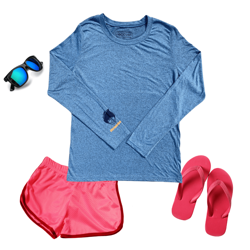 Sun Protection Clothing Girl | Long Sleeve Swim Shirt | SPF Shirt Silver / Large