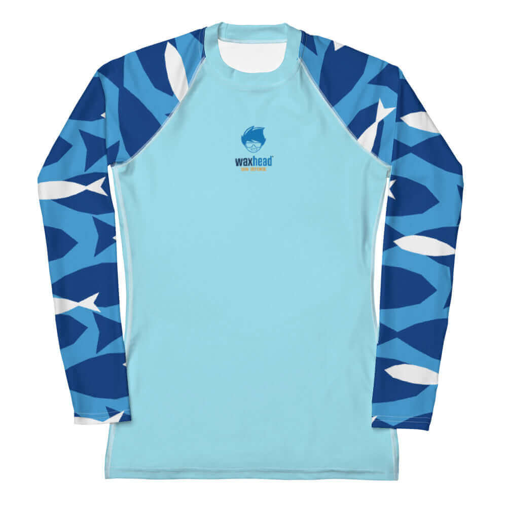 Fish Name Guard Women's Blue Fish Rash Guard | UV Protection | Waxhead