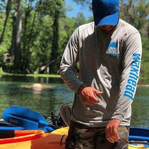 Men's UPF 50 Sun Protection Performance Kayaking Shirt Blue Kayak