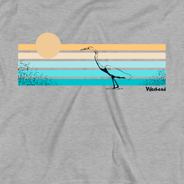 Waxhead Salt Marsh Graphic Long Sleeve T Shirt - Low Country Cotton Tee Shirts - Men, Women, Adult 