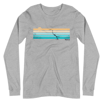Saltwater Marsh Graphic Long Sleeve T Shirt | Low Country Cotton Tee Silver / L