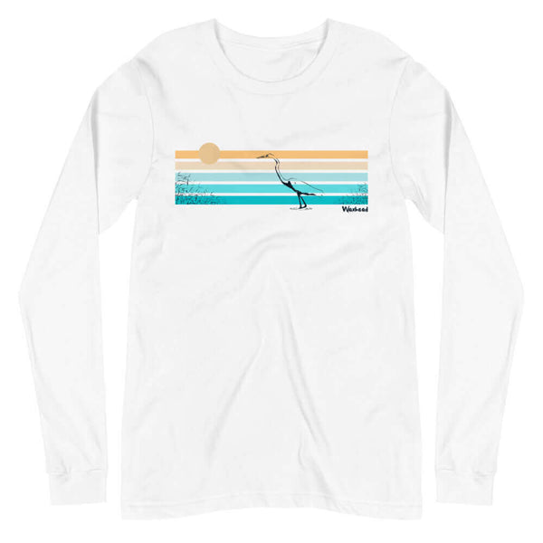 Waxhead Salt Marsh Graphic Long Sleeve T Shirt - Low Country Cotton Tee Shirts - Men, Women, Adult 