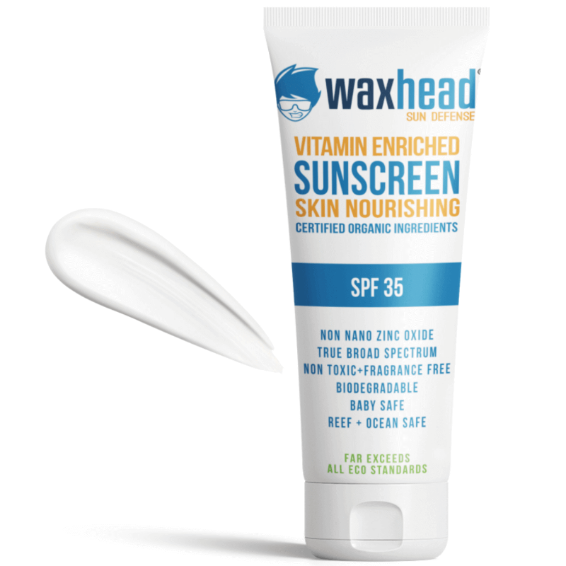 Zinc Oxide Sunscreen - Vitamin Enriched in a tube, SPF 35, featuring biodegradable and reef-safe ingredients.