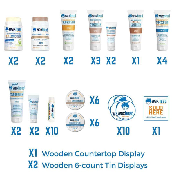 Retail Starter Kit Waxhead Zinc Oxide Sunscreen Reef Safe Sunscreen Zinc Sunscreen